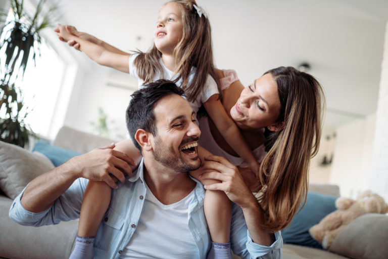 Bupa Family Happy family having fun time together at home